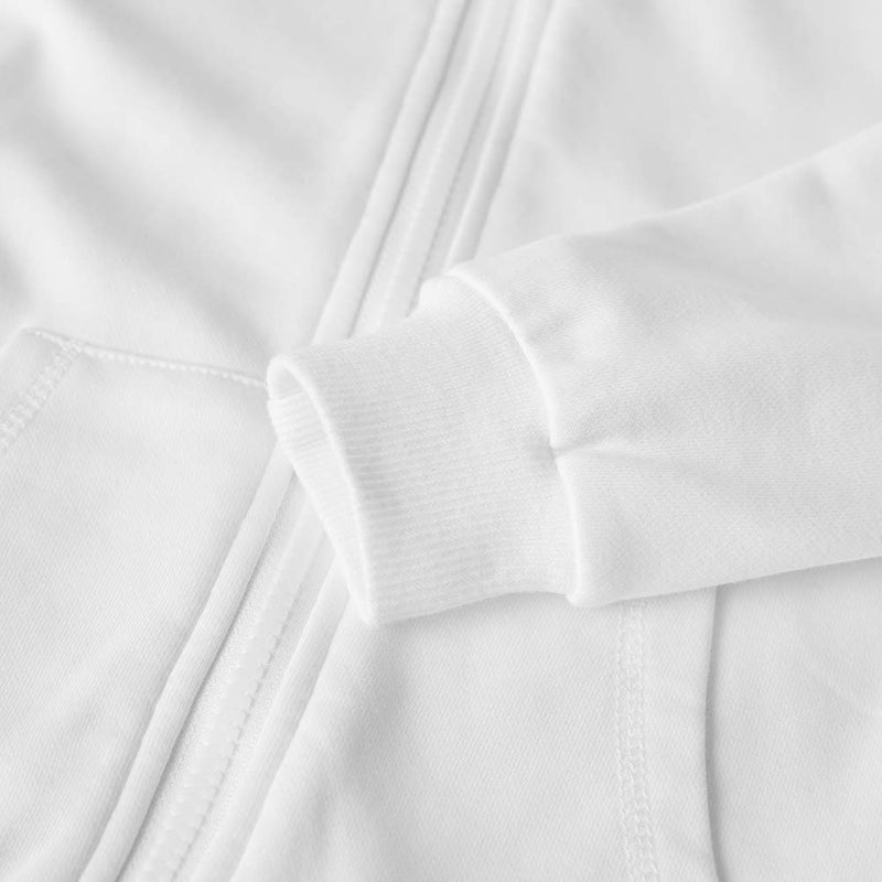 Spring&Gege Youth Solid Full Zipper Hoodies Soft Kids Hooded Sweatshirt for Boys and Girls Size 11-12 Years White - Image 4